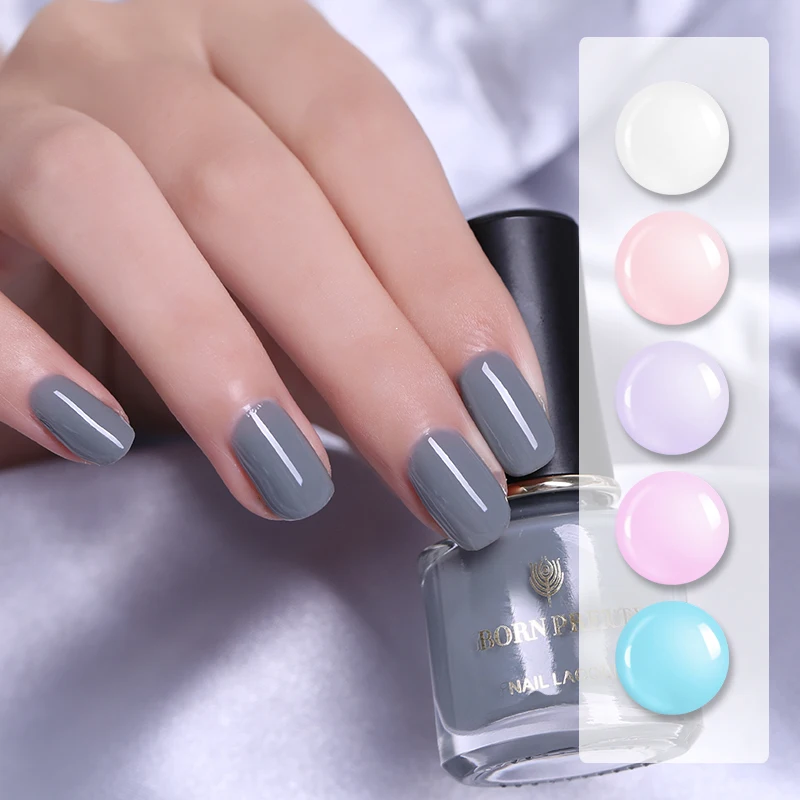 

BORN PRETTY Translucent Jelly Nail Polish Pure Nail Color Nail Varnish Lacquer Nail Art Varnish Manicure Design 8 Colors