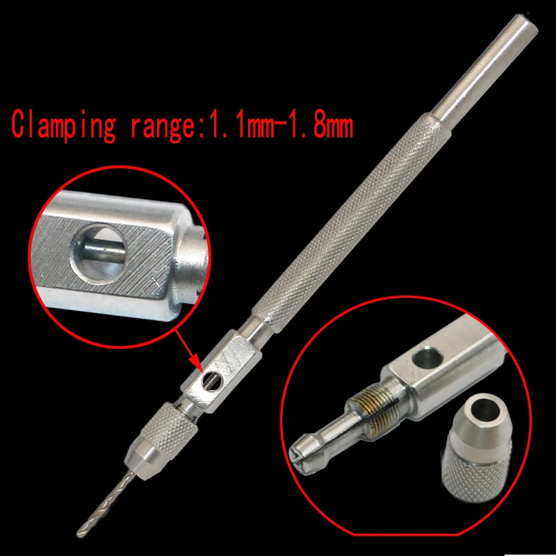 

1PC 316 stainless steel 1.1-1.8mm Mini Manual Hand Drill Chuck Twsit Micro Drill Bit Drilling tools