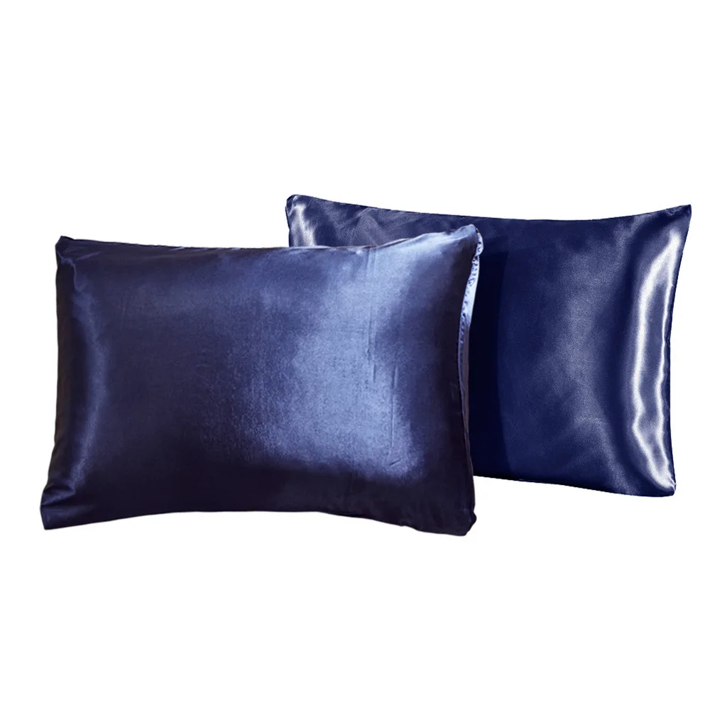 

Personality Solid Color Pillow Cover 100% Polyester Summer Fiber Imitated Silk Fabric Pillow Case For Home Or Hotel