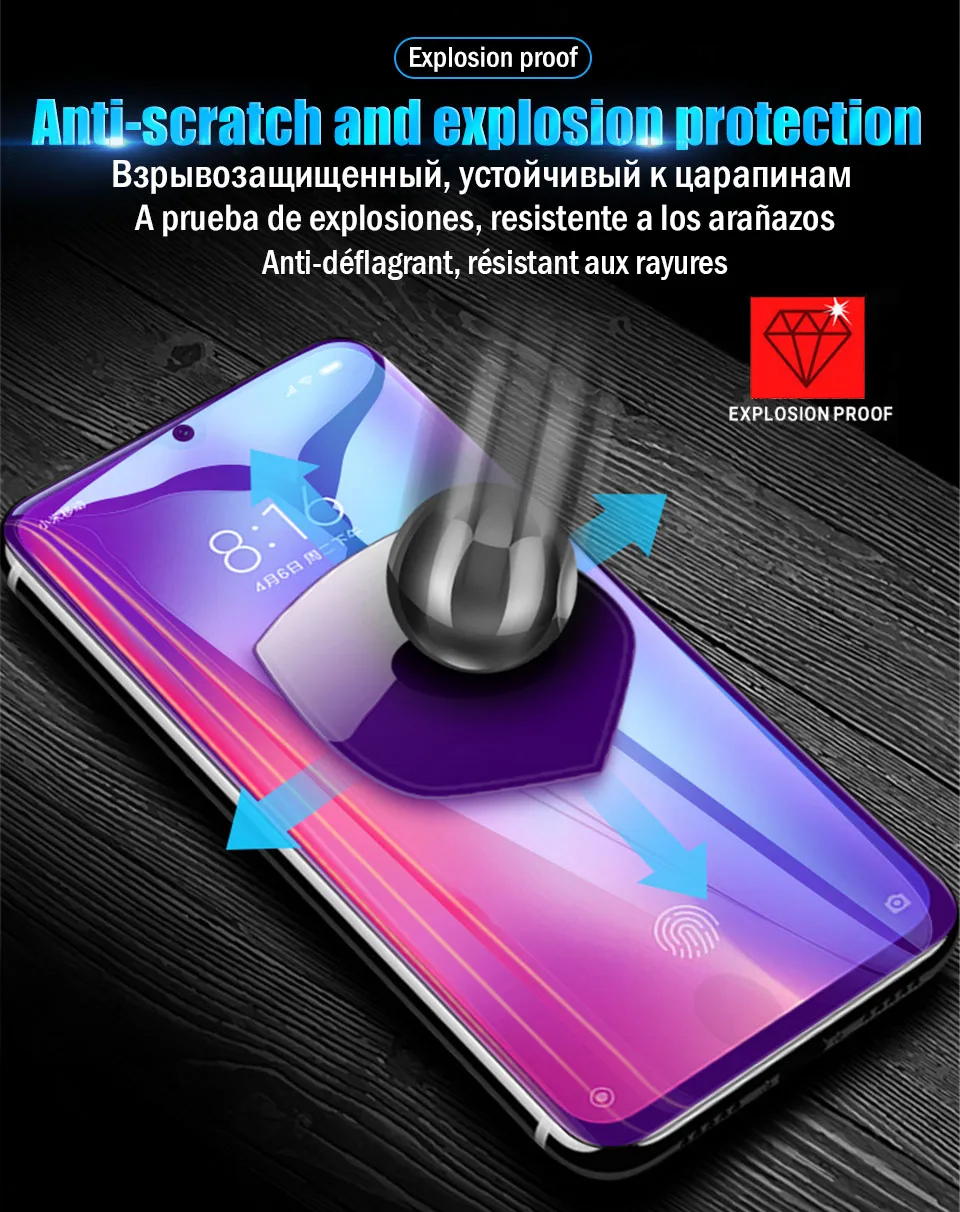 15D Anti-blue light Hydrogel Film For Xiaomi Mi 9 SE 9t 8 A2 A1 Lite Screen Protector For Xiaomi Redmi Note 7 K20 Pro Not Glass