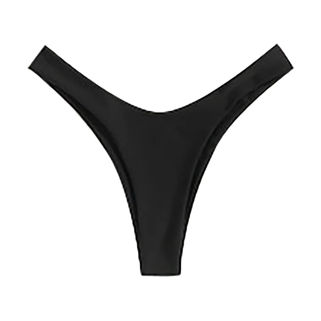 

Bikini Women Bottom Swimsuit Solid Color Bikini Set Brazilian Cheeky Bottom Thong V Swimwear Panties Briefs #DX