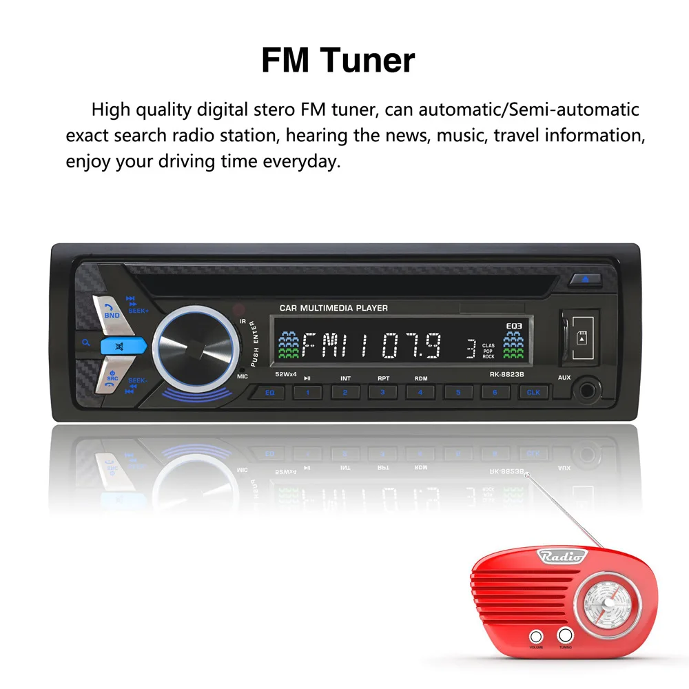 New 1 Din Bluetooth Car DVD CD DISC Playback 12V FM Aux Input Car Stereo Radio Audio Player Receiver MP3 Player with SD/USB Port