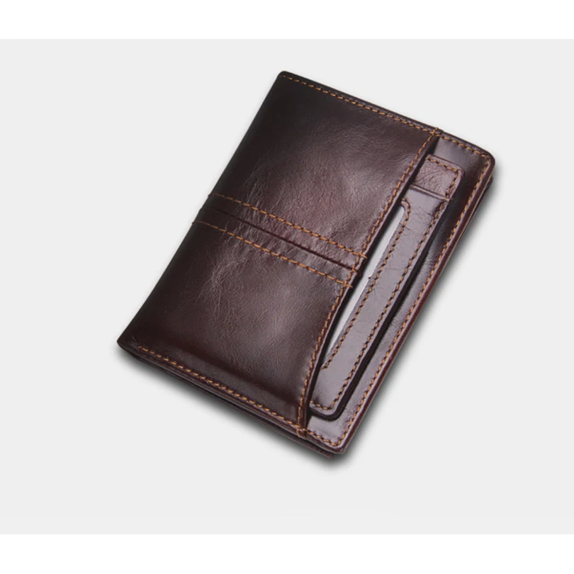 

Solid Men's Wallet Genuine Leather Wallet With Coin Pocket 2017 Fashion Male Money Wallets And Purse Short portefeuille homme