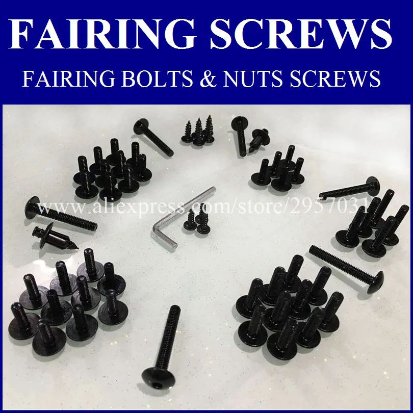 Fasteners Black Complete Motorcycle Fairing Bolt Kit For Yamaha YZF-R1 2009-2011 Body Screws and Hardware