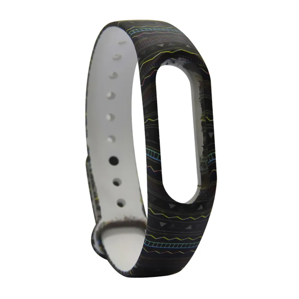 Новый 1 шт цветной узор ТПУ Смарт Браслет часы ремешок для Xiaomi mi band 2 браслет