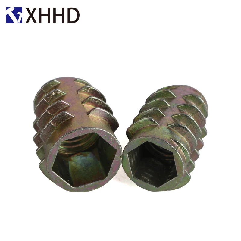 

Flange Hex Drive Furniture Nut Metric Threaded Hexagon Wood Insert Nut Nutsert Zinc Alloy M4 M5 M6 M8 M10