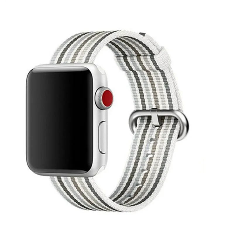 Цветной Радужный нейлоновый ремешок в полоску для Apple Watch, ремешок 40 мм, 44 мм, спортивный тканый тканевый ремень-петля, 42, 38, для iWatch, серия 4, 3, 2, 1