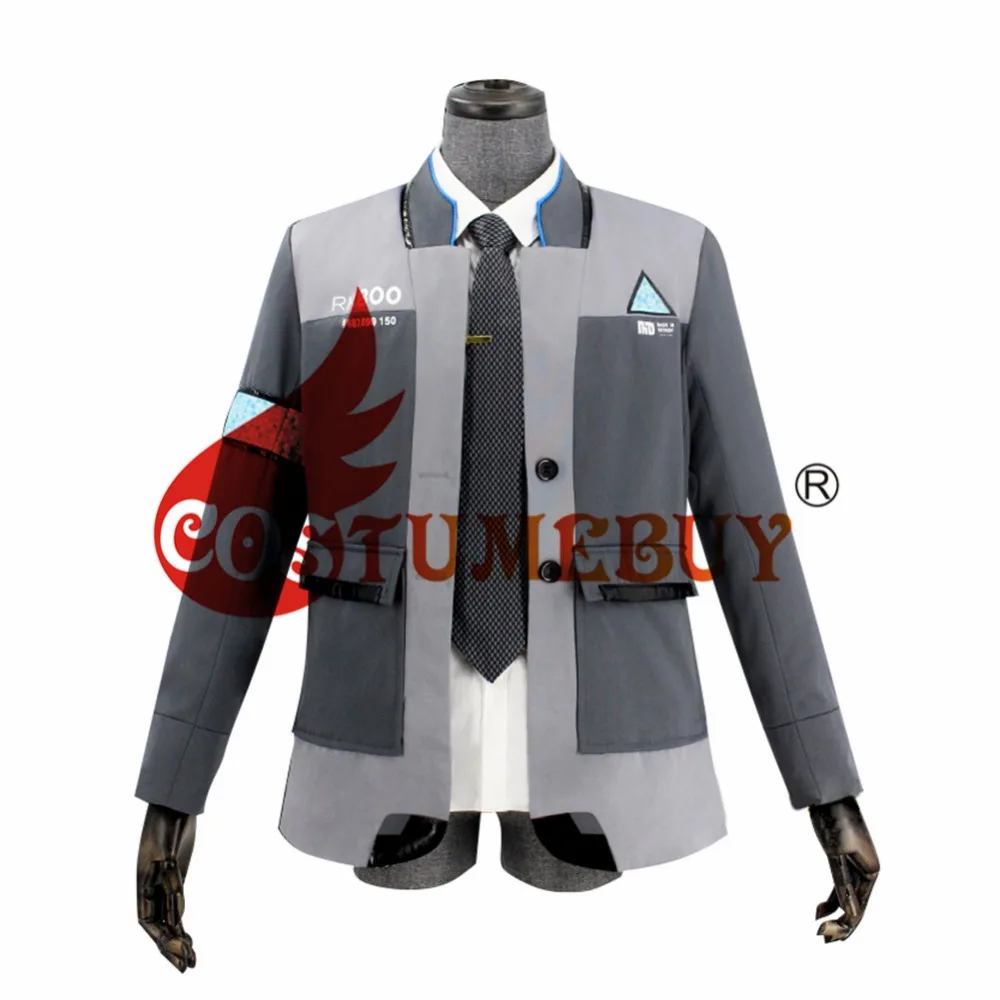 Costumebuy игра Detroit: стать человеком Косплэй RK800 Коннор верхняя одежда, куртка Рубашка с галстуком полный комплект мужские Хэллоуин Detroit костюм L920