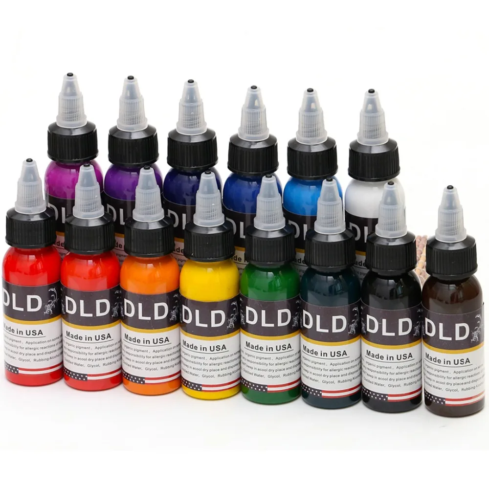 Cores de tinta de tatuagem profissional 1 14 oz tatuagem tinta conjunto ...