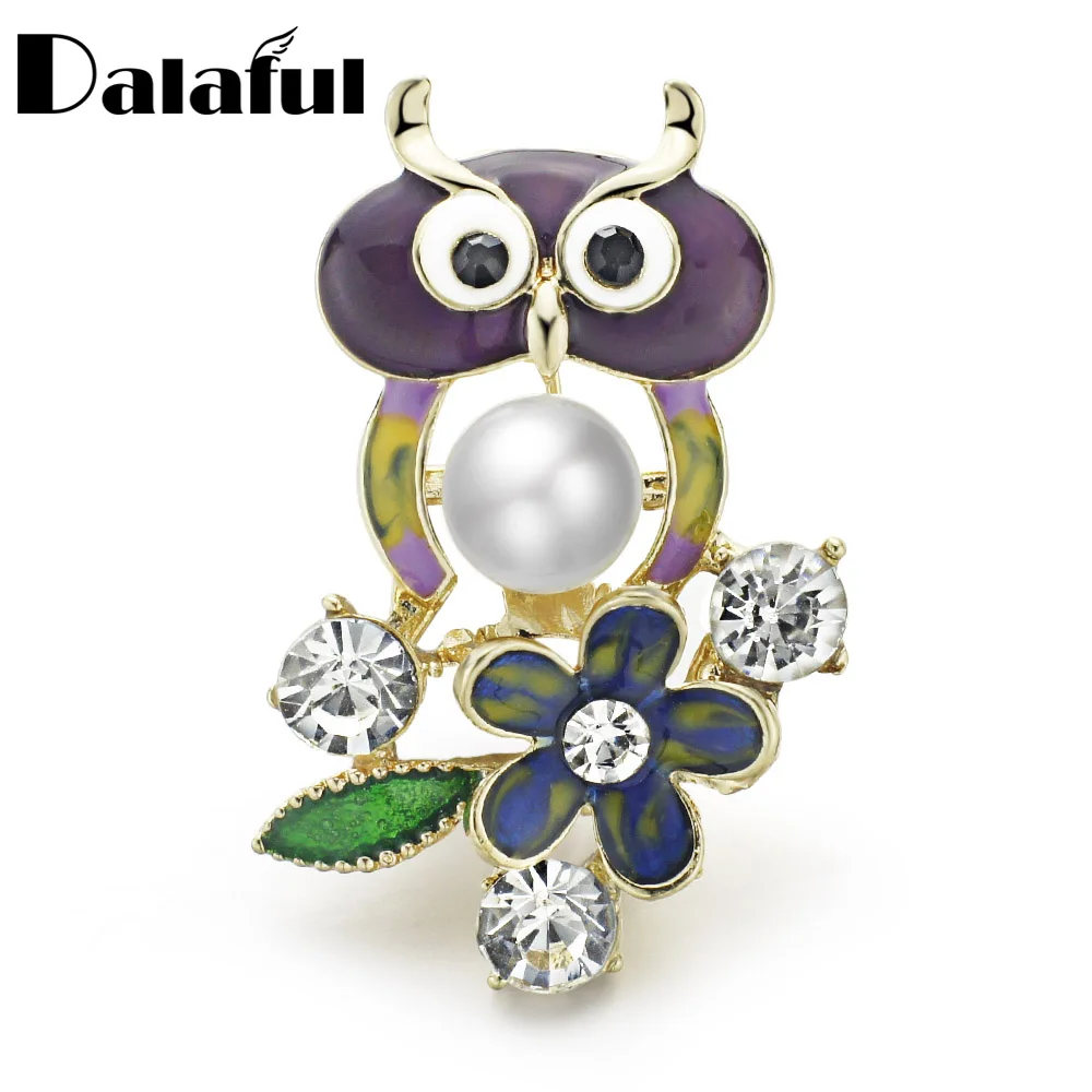 Брошь в виде милой Совы Dalaful цветная эмалированная брошь цветок из