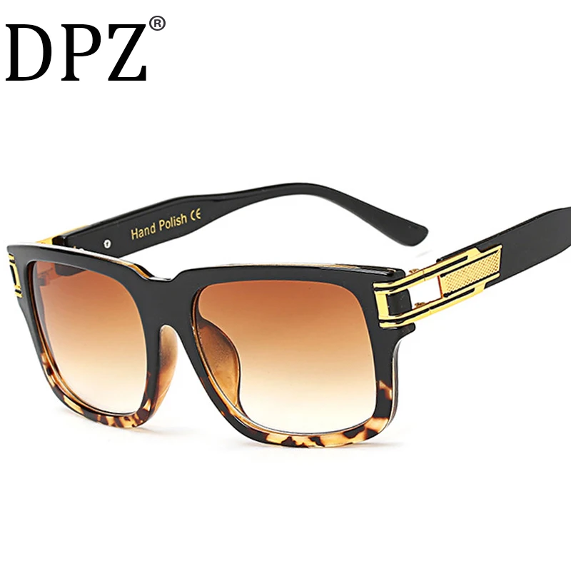 Beste Dpz Luxe Merk Mannen Designer Grote Frame Zonnebril Vintage Retro Vrouwen Zonnebril Grootmeester UV400