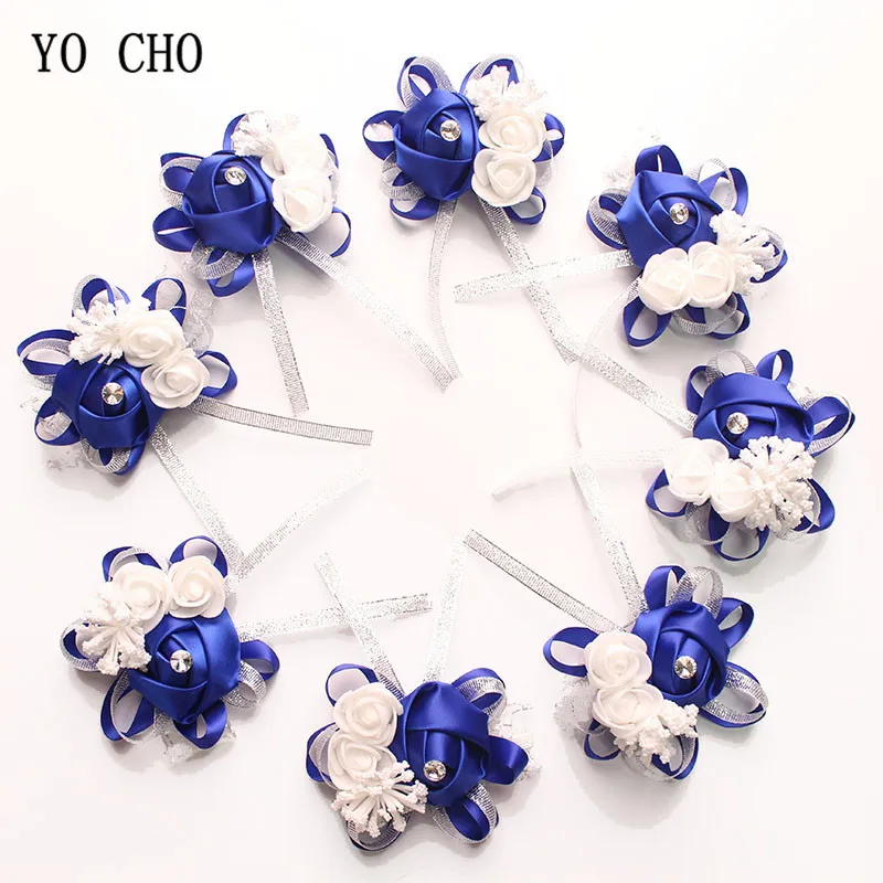 wedding wrist corsage Bracelet bridesmaid rose silk white pink marriage wrist corsage  (200)