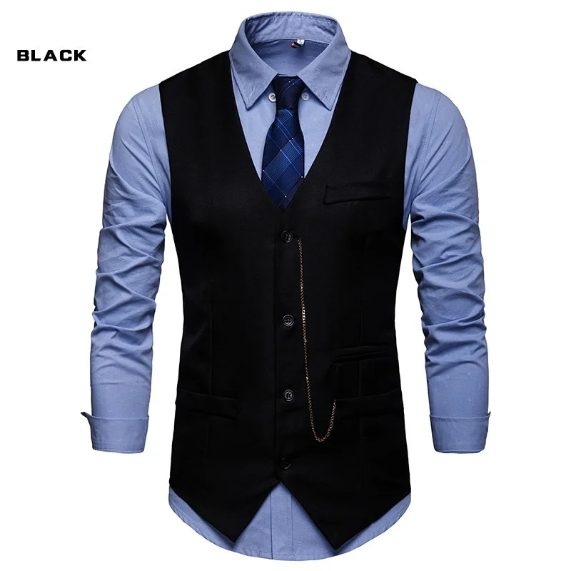 ZOGAA business vest waistcoat men Leisure 4 colors formal vest for men 2019 new waistcoat men plus size S-2XL Cotton mens vest