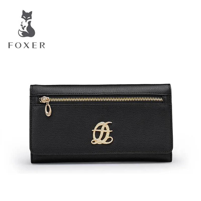 Женский кошелек FOXER длинный кожаный с пряжкой 2019|designer purse|fashion pursepurse designer |
