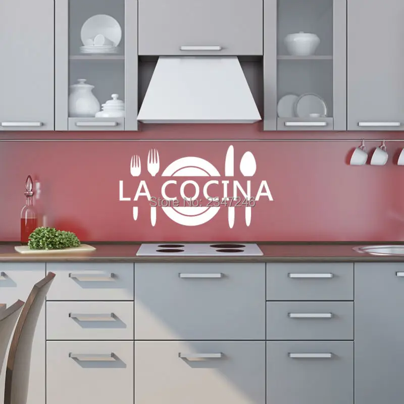 La Cocina испанская наклейка-цитата на стену художественная надпись Виниловая наклейка для украшения кухни