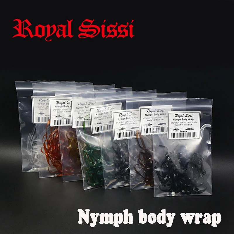 7 цветов/набор nymph body wrap 1/8 ''эластичный и гибкий чехол для спины/синтетический материал для завязывания мушек для тонкой кожи stonefly& стрекозы nymph