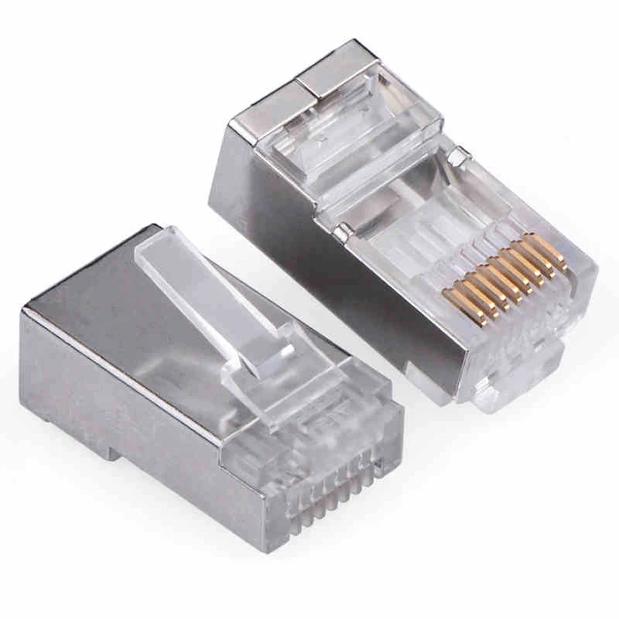 Металлические экранированные модульные клеммы xintylink 50 шт. разъем rj45 cat5 cat5e ethernet