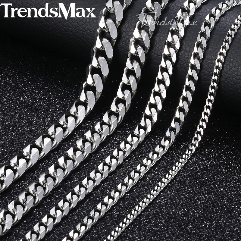 3 9mm Men's Stainless Steel Cuban Link Chain Necklace Gold