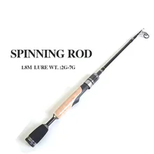  Carbon Telescopic UL Fishing Rod pole 1.8m 2g-7g Ultralight Portable Travel Spinning Casting Rods with Rod Bag for Trout Pike 
