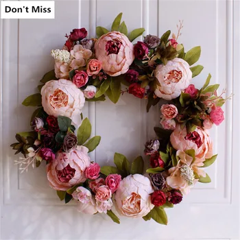 

Door Flowers Simulation Flowers Wreath Door Wall Perfect Quality Artificial Garland for Wedding Decoration Home Party Decoracive
