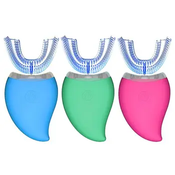 

New Love Style Auto Disinfection U Shape Timer Ultra Sonic Silicon Waterproof Electric Toothbrush Wireless Rechargeable 3 Modes