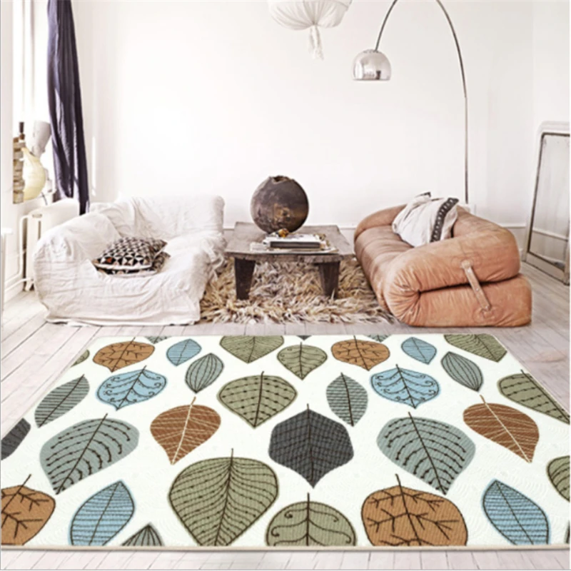 AOVOLL коврики и ковры для дома, гостиной, Рождества, ковер, скандинавский мультяшный зеленый желтый лист, коврик для двери, ковер для детской комнаты
