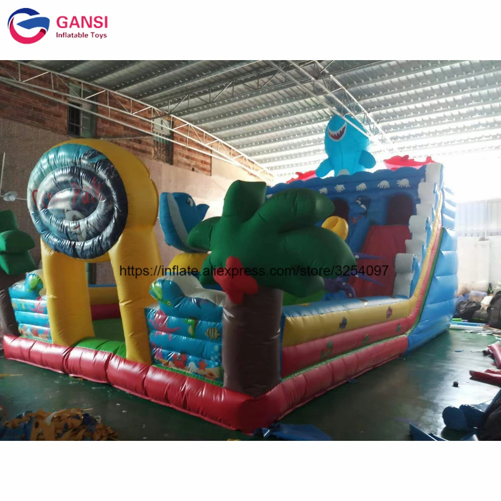 Amusement Park Commercial Inflatable Bouncy Castle, Giant Inflatable Castle Jumping Bouncer For Kids