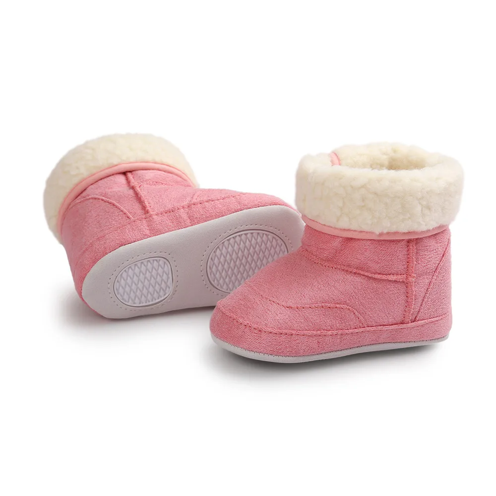 Зимняя Теплая обувь для маленьких мальчиков и девочек; детские зимние ботинки на мягкой подошве; мягкая обувь для малышей; кожаные ботинки для мальчиков;#3