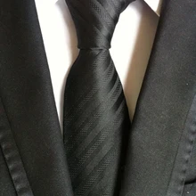 8 см Новое поступление Галстук Классический мужской формальный галстук сплошной черный с диагональными полосками