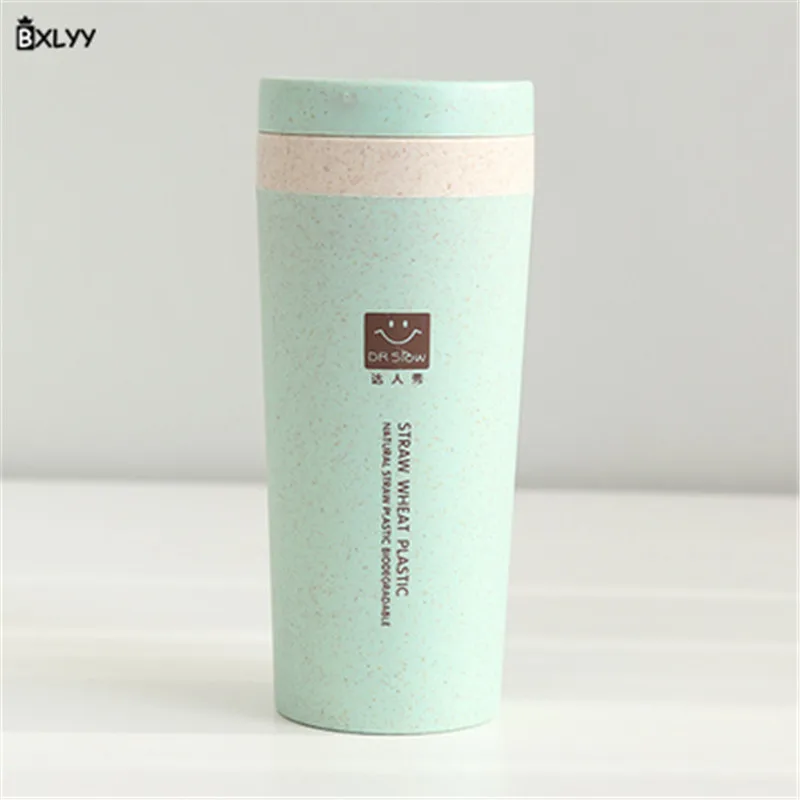 BXLYY бутылка для воды, двухслойная кофейная кружка из пшеничной соломы, креативная портативная кружка-термос с крышкой, Студенческая бутылка для воды+ бутылка, 4 цвета. 8 Z