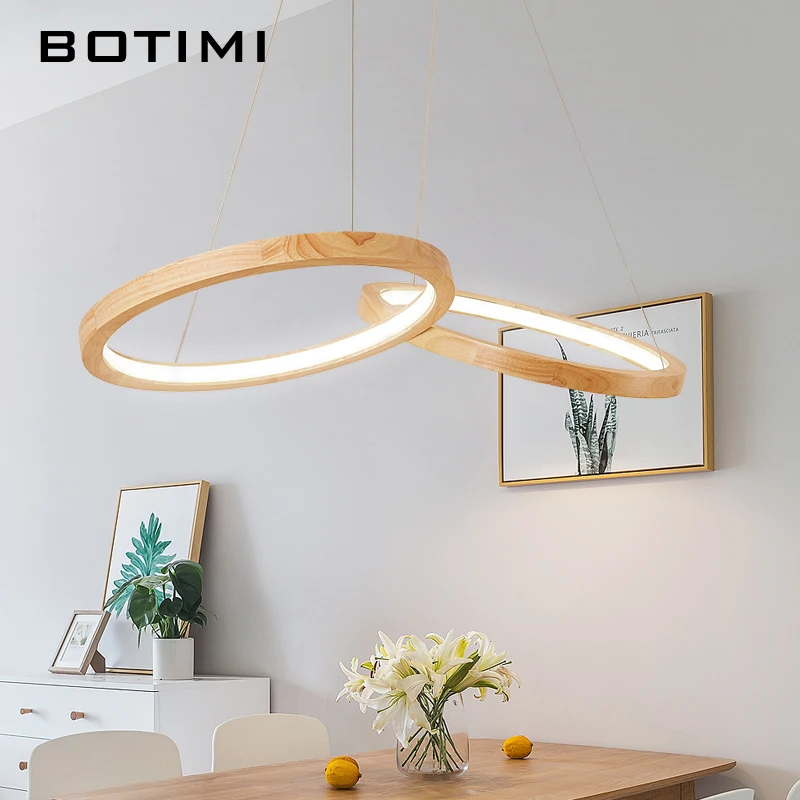 Aliexpress Botimi Wooden Led Pendant Lights For Dining Room Botimi Wooden Led Pendant Lights For Dining Room Two Round Re Wood Kitchen Luminaire Hanging Lamp