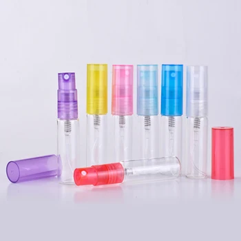 

10 Pieces/Lot 4ML High Quality Glass Perfume Bottle With Plastic Spray&Empty Portable Parfum Trial Pack Case