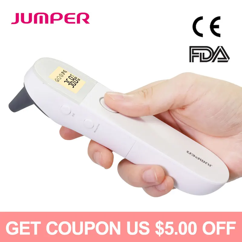 

Digital Infrared Forehead & Ear Thermometer Baby Adult Thermometers IR Non-contact Body Temperature Fever Alarm LCD Backlight