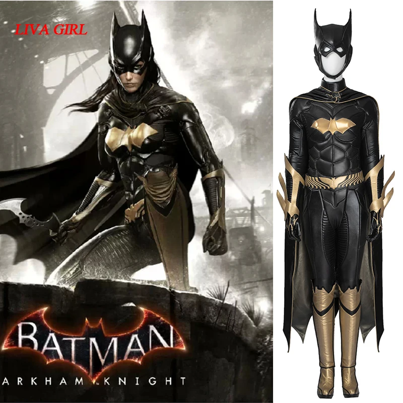 Batman: Arkham Knight Batgirl Cosplay Costume Adult Halloween costumes for women Batman Batgirl jumpsuit fancy Superhero outfit Batman: Arkham Knight Batgirl Cosplay Costume Adult Halloween costumes for women Batman Batgirl jumpsuit fancy Superhero outfit