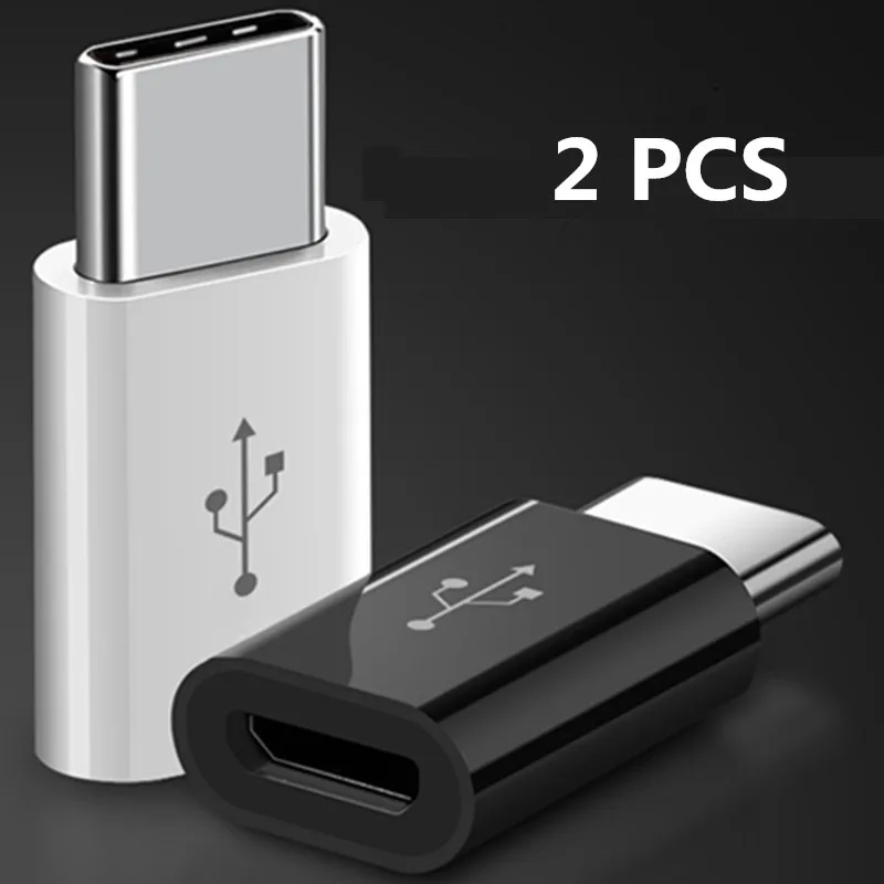 

2PCS Type-C To Micro USB Adapter For BlackBerry KEY2/KEYone/Motion Type-C Converter Fast Charger Data Sync Connector