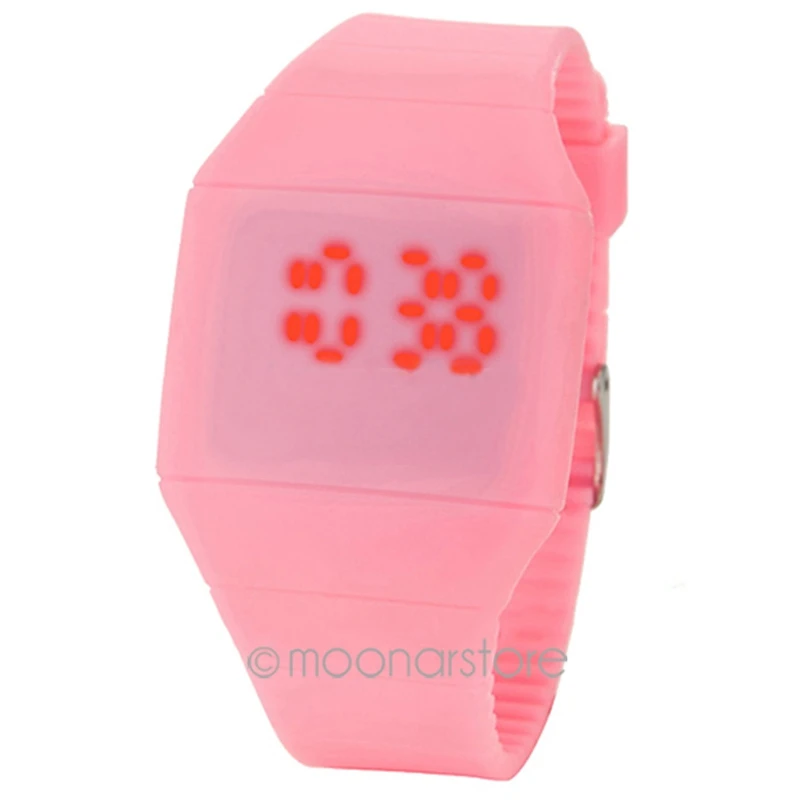 Pink Новинка, мужские повседневные часы, светодиодный экран, мужские цифровые часы, мужские силиконовые наручные часы, часы Hodinky Ceasuri Relogio Masculino - Цвет: Pink