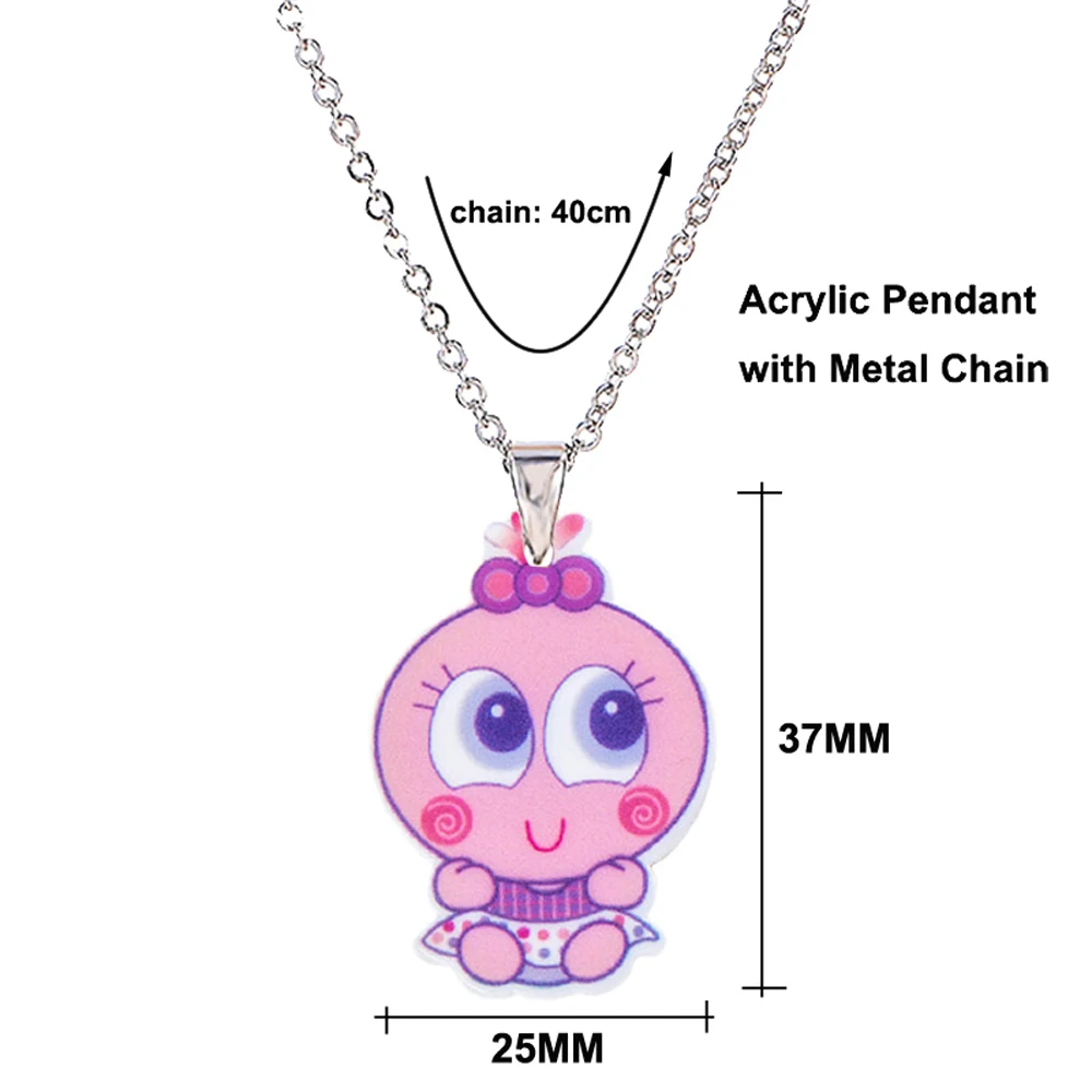 Мода menglina Милая Детская кукла кулон ожерелье для маленьких девочек Серебристая цепь чокер милое плоское украшение из смолы Pendentif Femme