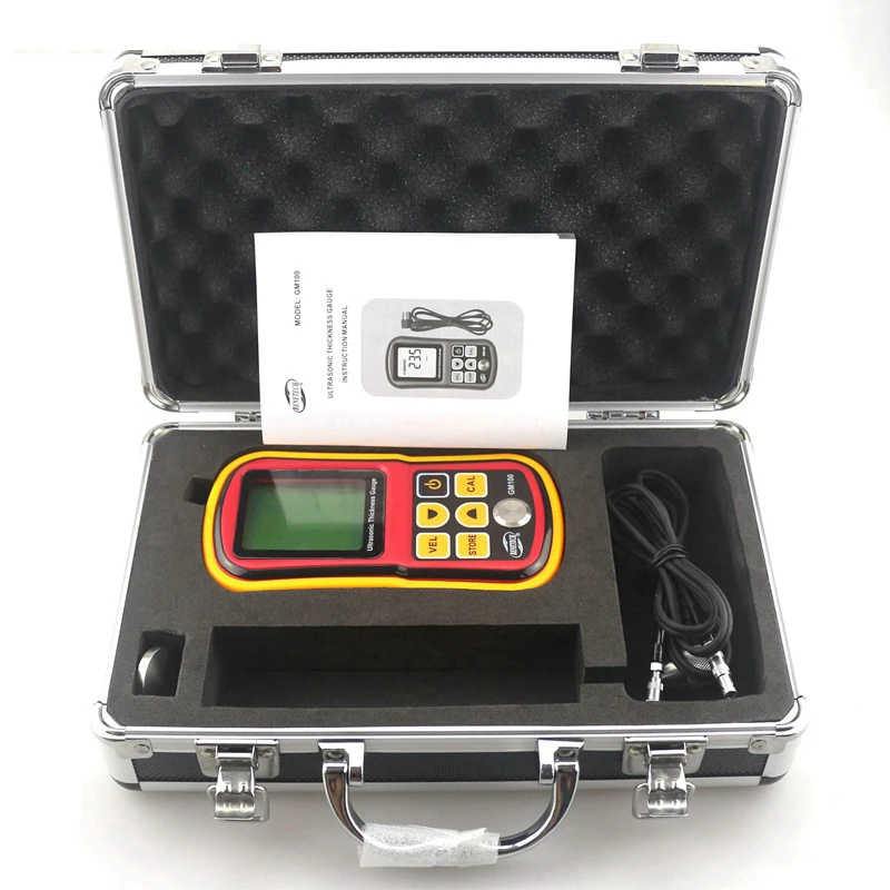 

GM100 1.2~225mm Ultrasonic Thickness Gauge Voice Sound Velocity Meter Measuring Instruments with Retail Box