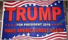 3×5 FT Donald Trump President 2016 Flag Banner 100D Polyester Custom flag grommets .free shipping