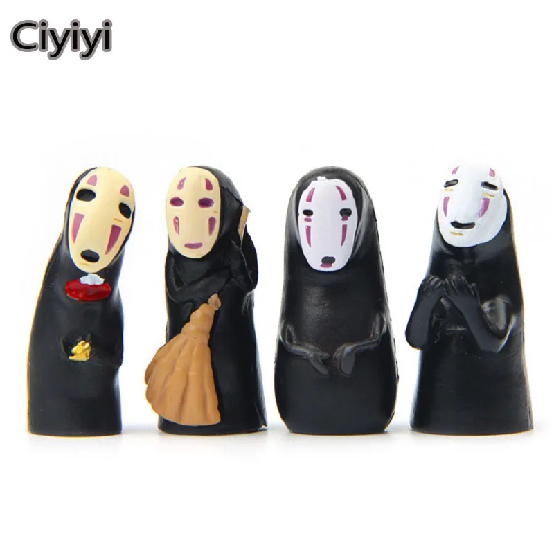 4pcs/lot Spirited Away No Face Man Pvc Anime Figure Toy Cartoon Model Brinquedos Children Birthday Gift Jouet | Игрушки и хобби