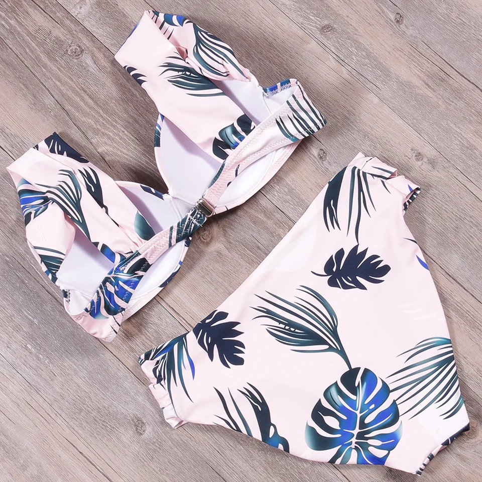 NAKIAEOI Bikini Newest Sexy Leaf Bikinis Set Women Swimwear Swimsuits Summer Swimwear Bathing Suit Biquinis Beachwear S~XL