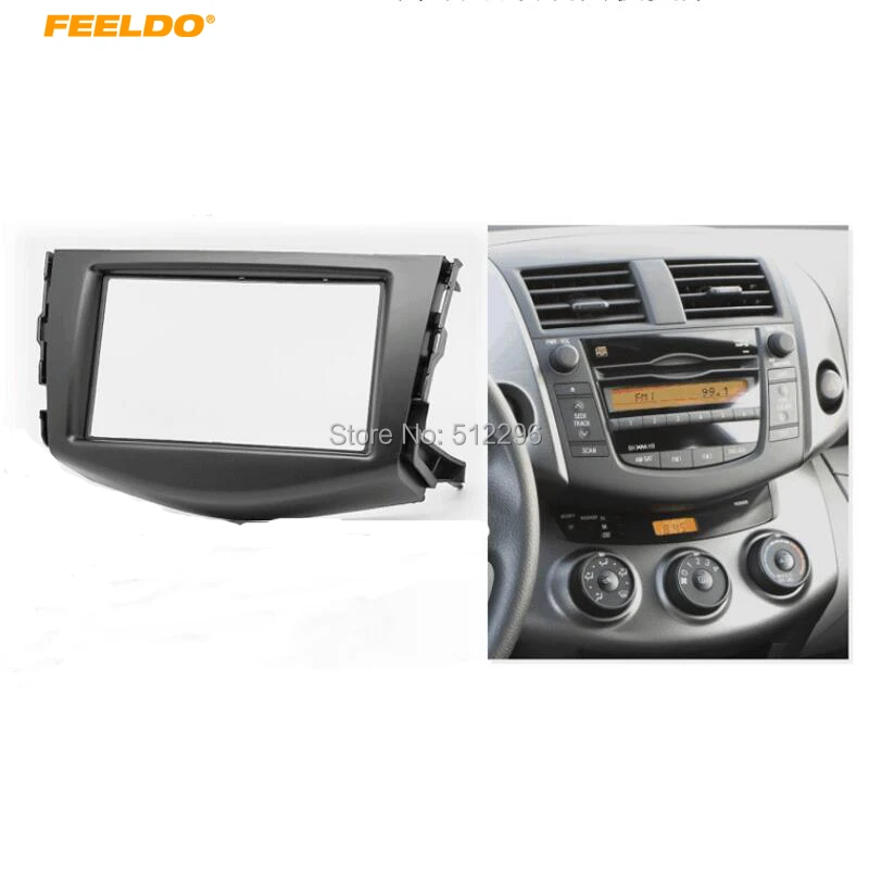 FEELDO Автомобильная установка DVD рамка для Toyota RAV4 2006-2012 DVD панель Dash комплект, фасции, Радио Рамка, аудио рамка# AM1738