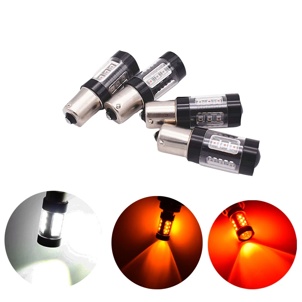 

4pcs 1156 S25 P21W BA15S 16SMD Cree Chips Led Canbus LED Reverse Lights 80W For Fog Lamp DRL Car Turn Signal Reverse Lights