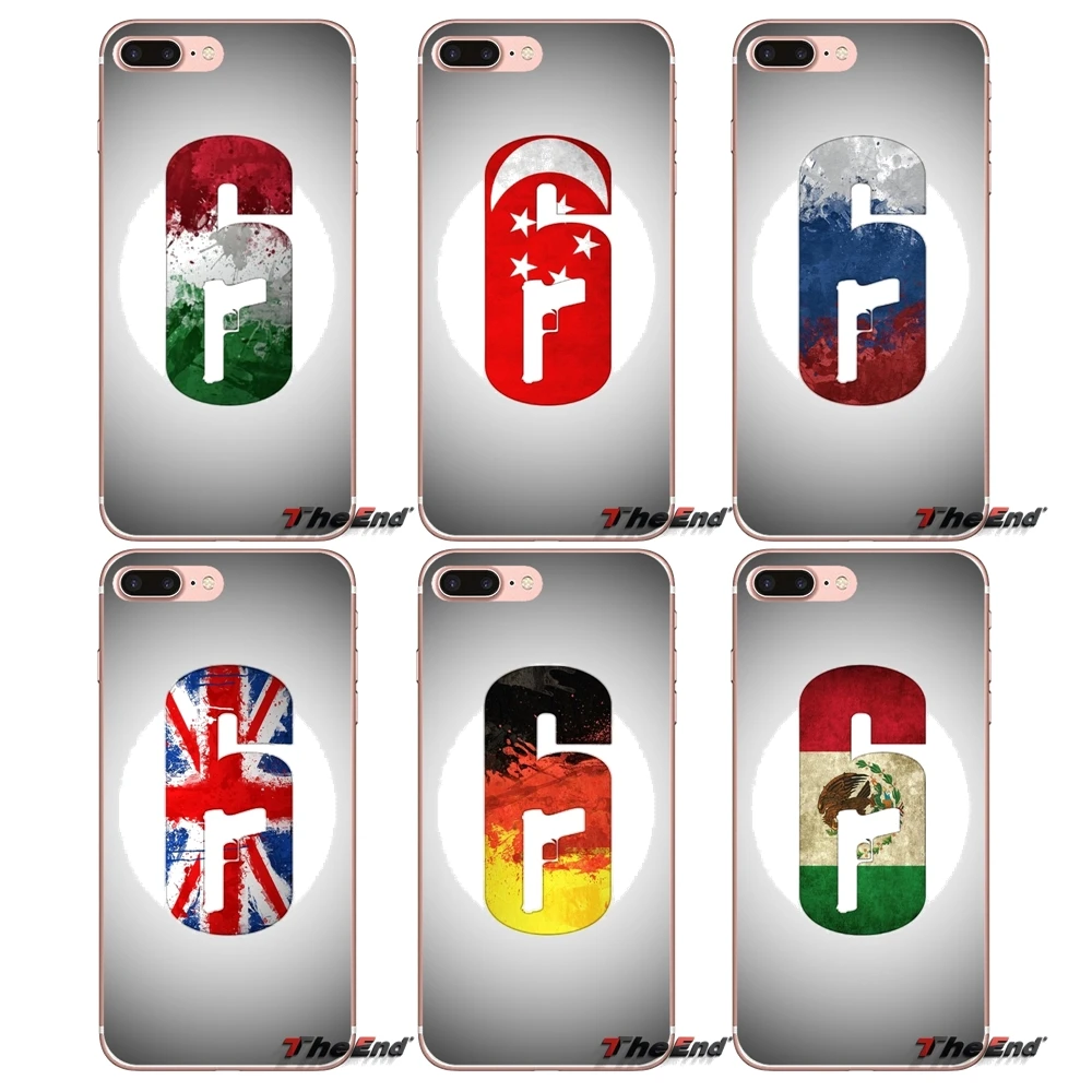 

game rainbow six siege 6 logo TPU Bag Case For iPhone XS Max XR X 4 4S 5 5S 5C SE 6 6S 7 8 Plus Samsung Galaxy J1 J3 J5 J7 A3 A5