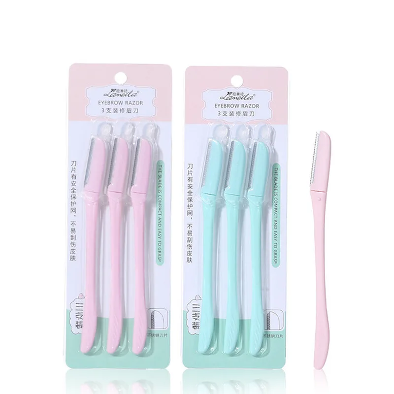 

Stainless steel eyebrow knives ladies professional shaving eyebrows eyebrows eyebrows 3 sticks eyebrow shaving
