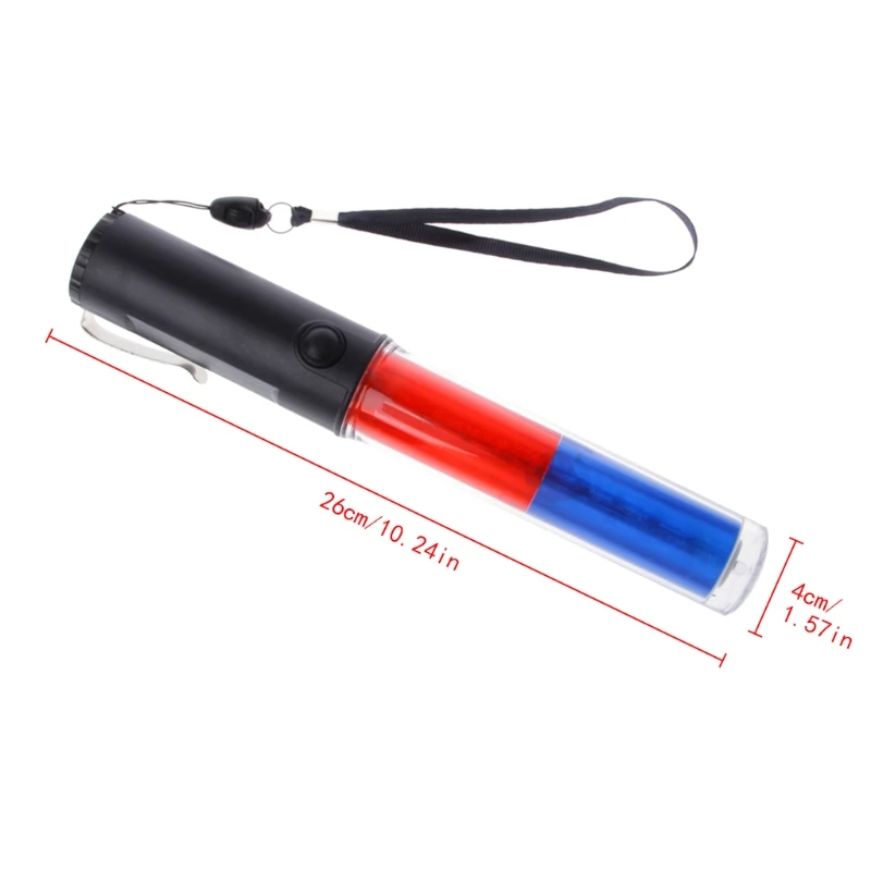 Free Shipping Plastic Traffic Wand Powerful LED Flashlight Torch 3 Modes Strobe Setting