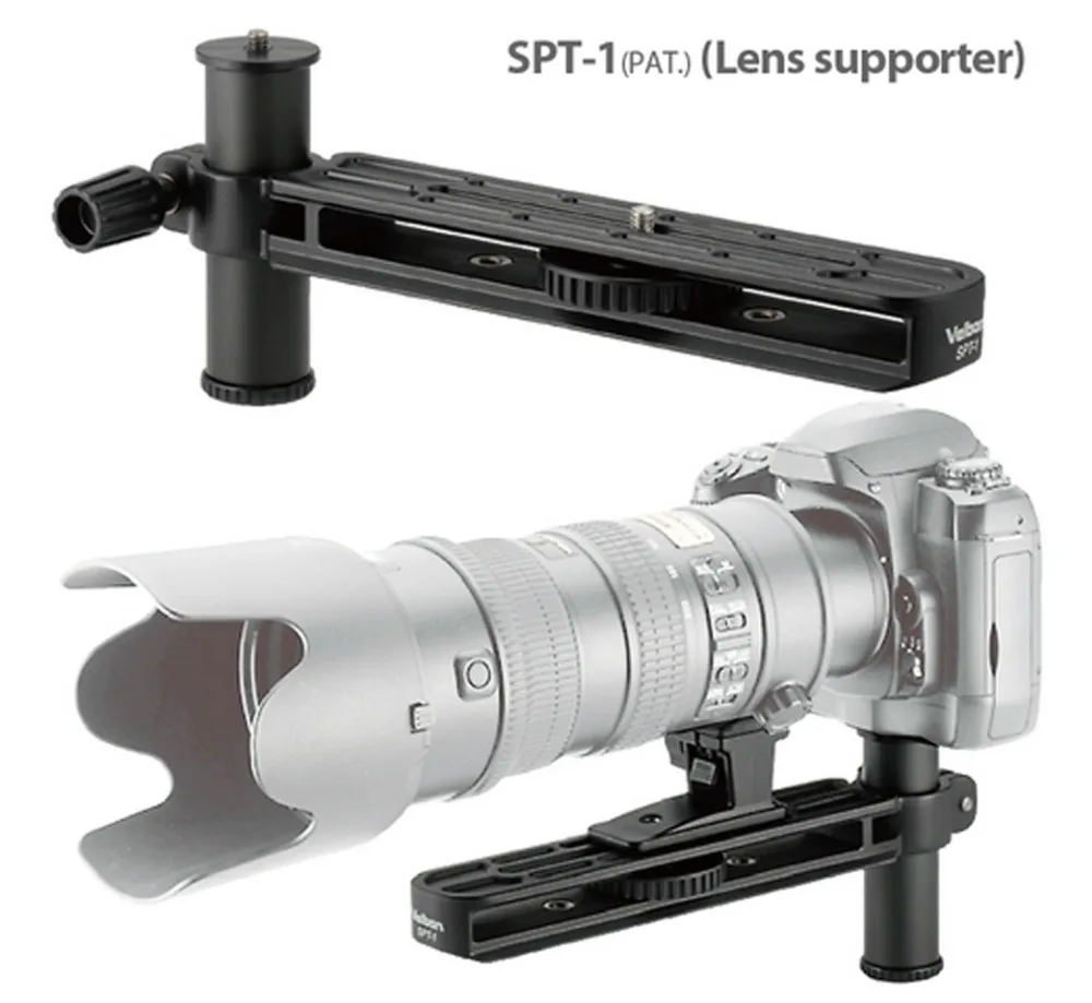 

Velbon SPT-1 Lens supporter Adaptable for FHD-71QN, 61QN, 51QN, 41QN UNC 1/4 & 3/8 tripod socket