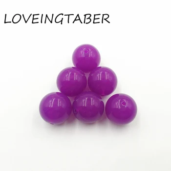 

(Choose Size First ) 6mm/8mm/10mm/12mm/14mm/16mm/18mm/20mm Dark Purple Chunky Acrylic Jelly Beads for Kids Jewelry