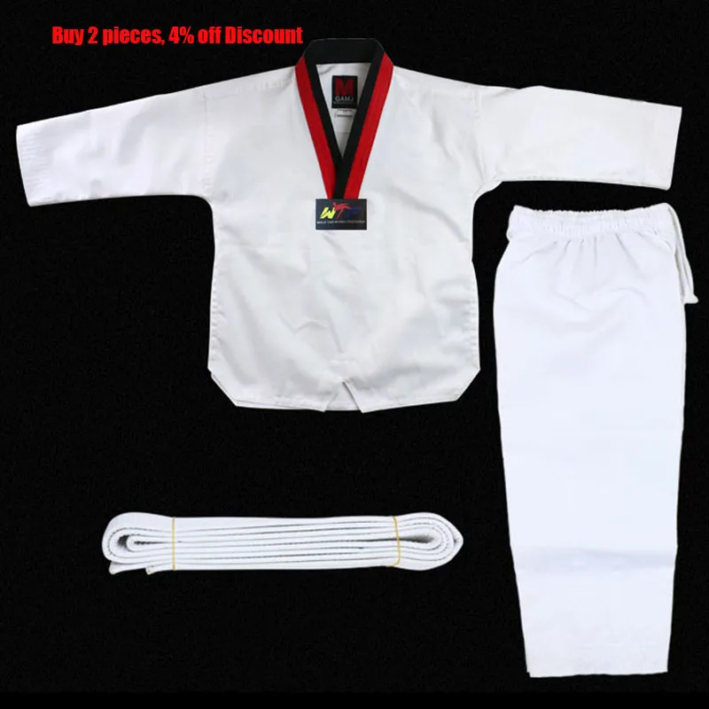 Traditional-White-Taekwondo-Uniform-Children-Adult-Taekwondo-Suit-Dobok-WTF-Karate-Uniform-Clothes-Long-Sleeve-Fitness