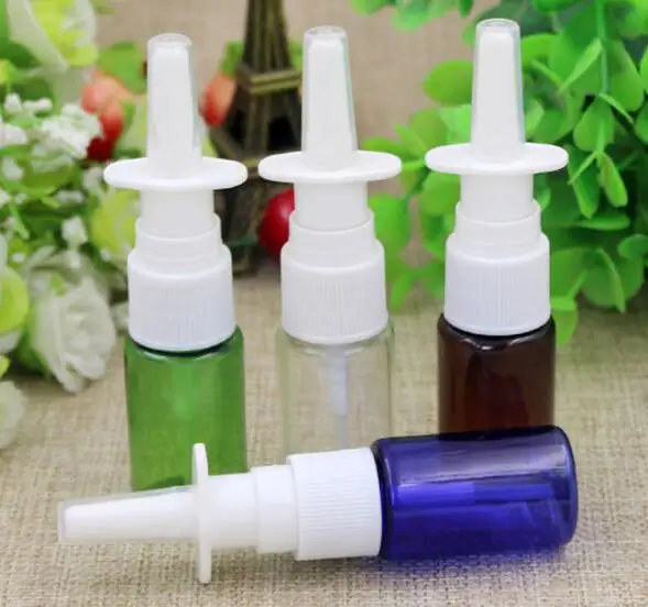 

10pcs/lot 10ml/15ml/20ml/60ml Plastic Nasal Spray Bottles Pump Sprayer Mist Nose Spray Refillable Bottles For Medical Packaging